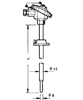 WZP-3312A活動法蘭防水接線盒引進型熱電阻安裝圖片 WZP-3312A活動法蘭防水接線盒引進型熱電阻安裝圖片