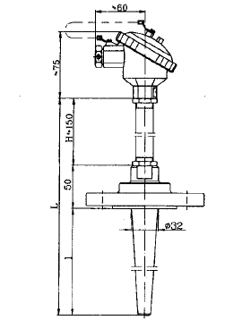 WRN-43C固定法蘭錐形套管熱電偶安裝圖片 WRN-43C固定法蘭錐形套管熱電偶安裝圖片