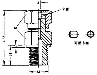 化工用熱電偶、熱電阻可動卡套螺紋圖片尺寸