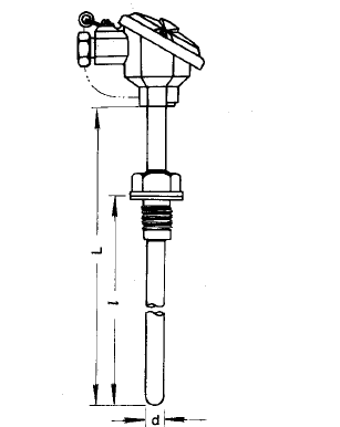 WZP-221固定螺紋裝配式熱電阻安裝圖片