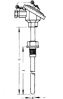 WZP2-231固定螺紋防水雙支裝配式熱電阻安裝圖片