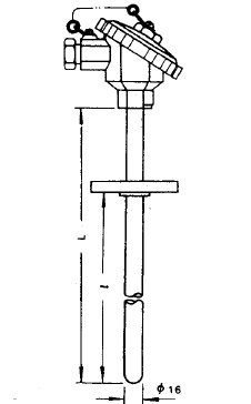 WRE-430A固定法蘭熱電偶安裝圖片