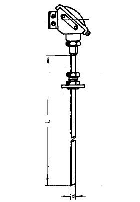 WREK-482固定卡套法蘭鎧裝熱電偶安裝圖片