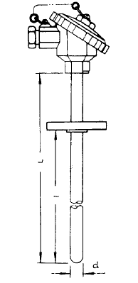 WZP-430固定法蘭防水式熱電阻安裝圖片