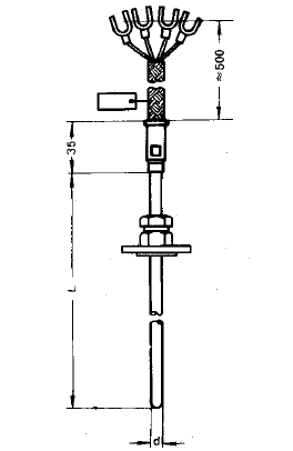 WZPK-574S可動卡套法蘭引線式鎧裝鉑熱電阻安裝圖片
