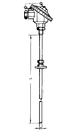 WZPK-433S固定卡套法蘭防水式鎧裝鉑熱電阻安裝圖片