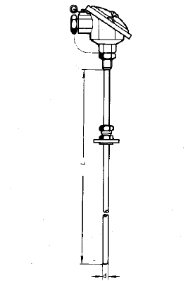 WZPK-525S可動(dòng)卡套法蘭防濺式鎧裝鉑熱電阻安裝圖片