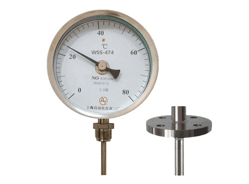 WSS-474固定法蘭萬(wàn)向抽芯式雙金屬溫度計(jì)