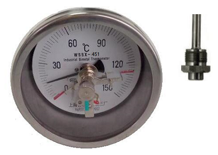 WSSX-451可動(dòng)外螺紋軸向抽芯式電接點(diǎn)雙金屬溫度計(jì)