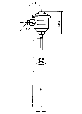WRNK-446T固定卡套法蘭鎧裝隔爆熱電偶安裝圖片